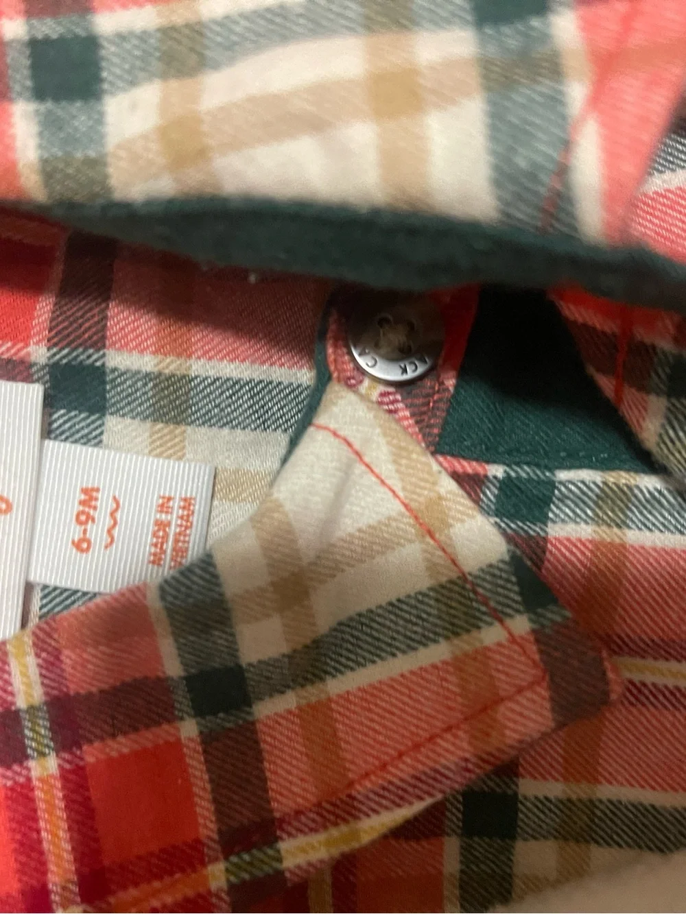 Old Navy Red Plaid Sherpa Vest with Gray Trim